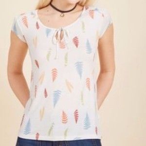 Modcloth Multicolored Leaf Stamp Tee